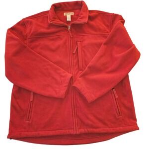 Duluth Trading Co. Mens XL Full Zip Fleece Jacket Red Pockets Outdoors